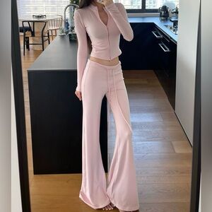 Urban Outfitters Light Pink Flare Jumpsuit